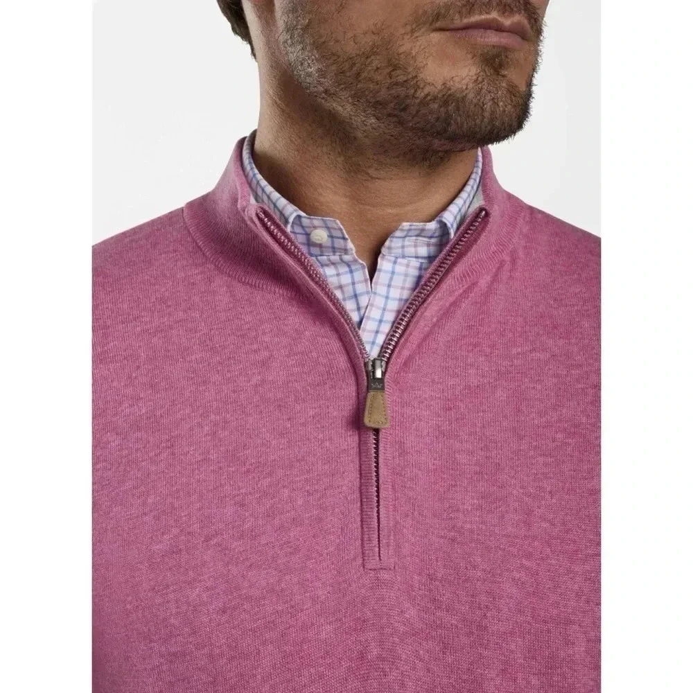 Peter Millar Crown Soft 1/4 Zip Cotton Silk Sweater Size Medium